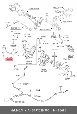 Датчик ABS 59930-2H300 HYUNDAI KIA