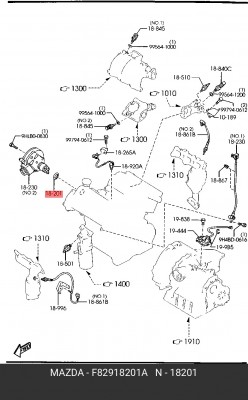 Кольцо F82918201A MAZDA