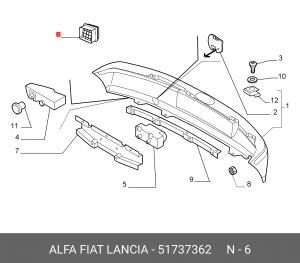 Решетка вентиляции салона 51737362 ALFA FIAT LANCIA