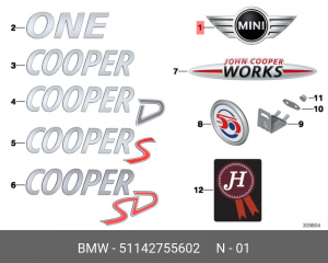 Эмблема 51 14 2 755 602 BMW