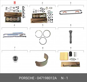 Комплект прокладок, головка цилиндра 047 198 012 A PORSCHE