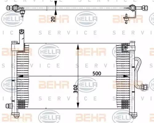 Конденсатор, кондиционер 8FC351302091 HELLA