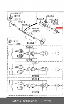 Вал раздаточной коробки G00325710D MAZDA
