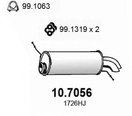 Глушитель выхлопных газов конечный 107056 ASSO