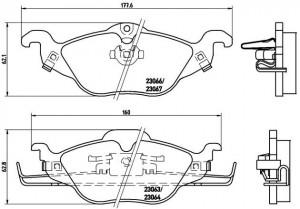 Комплект тормозных колодок, диско P59030 BREMBO