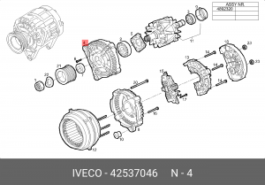 Подшипник со стороны привода, генератор 42537046 IVECO