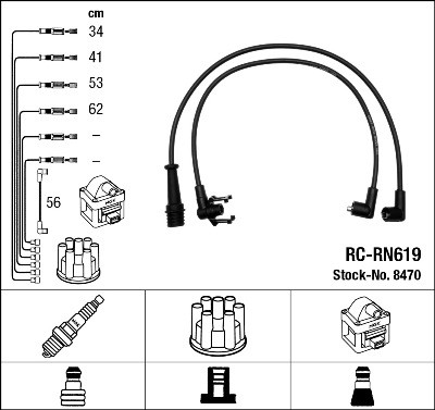 Ккомплект проводов зажигания RCRN619 NGK NTK
