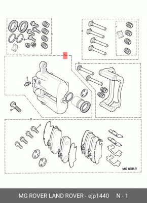 Ремкомплект, тормозной суппорт EJP1440 MG ROVER LAND ROVER