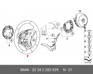 Колесо рулевое 32 34 2 283 939 BMW