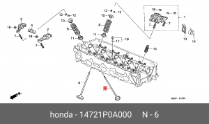 Клапан выпускной 14721P0A000 HONDA