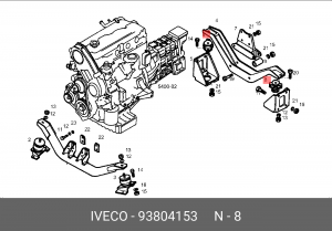 Подвеска, двигатель 93804153 IVECO