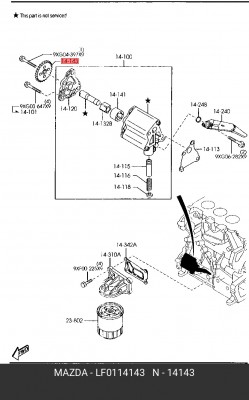 Звездочка привода масляного насоса LF01-14-143 MAZDA
