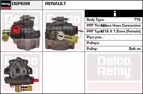 Гидравлический насос, рулевое управление DSP698 DELCO REMY