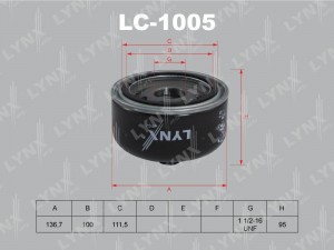 Фильтр масляный двигателя LC-1005 LYNXAUTO