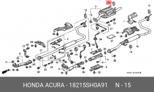 Кронштейн, система выпуска ОГ 18215SH0A91 HONDA