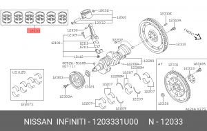 Кольца поршневые 12033-31U00 NISSAN