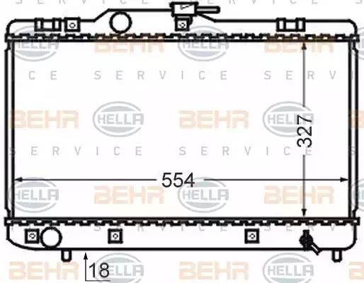 Радиатор, охлаждение двигател 8MK 376 727-701 HELLA