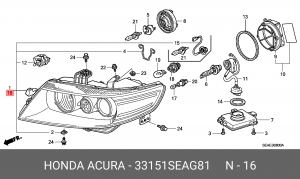 Фара головного света 33151SEAG81 HONDA