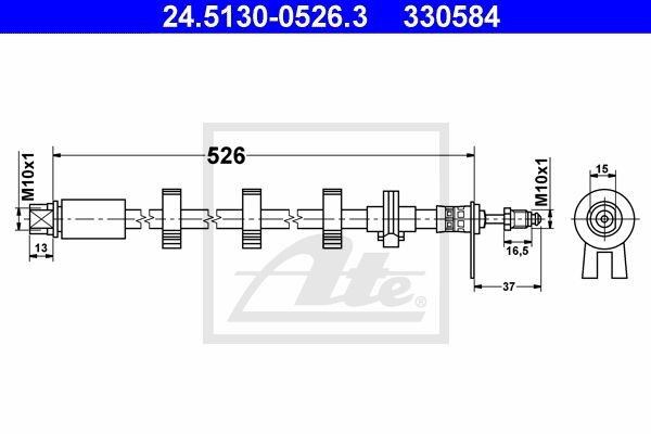 Тормозной шланг 24.5130-0526.3 ATE