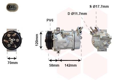 Компрессор, кондиционер 3700K448 VAN WEZEL