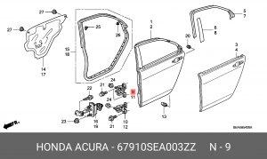 Петля - шарнир открывания двери 67910SEA003ZZ HONDA