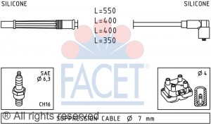 Ккомплект проводов зажигания 4.7229 FACET