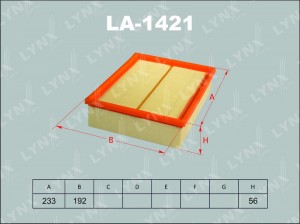 Фильтр воздушный LA-1421 LYNXAUTO