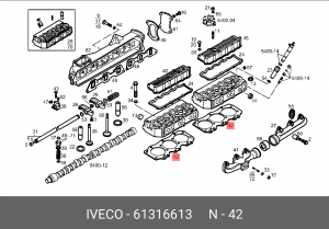 Прокладка, головка цилиндра 61316613 IVECO