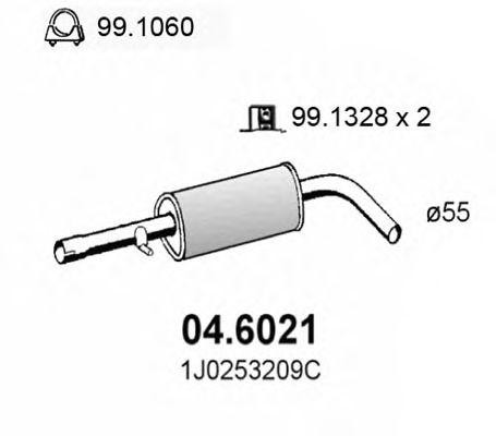 Средний глушитель выхлопных газов 046021 ASSO