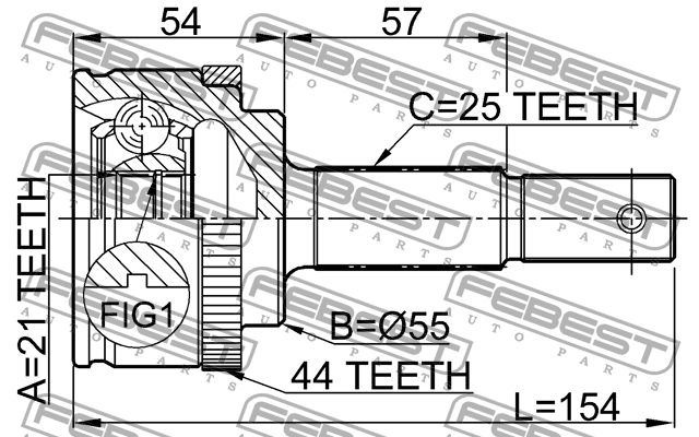 ШРУС 0210-QG15A44 FEBEST