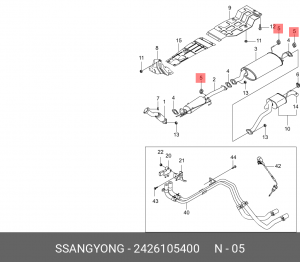 Крепление глушителя 2426105400 SSANG YONG