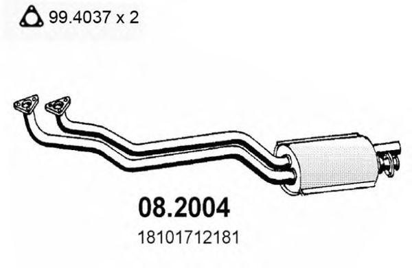 Предглушитель выхлопных газов 082004 ASSO
