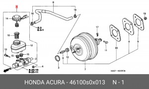 Главный тормозной цилиндр 46100S0X013 HONDA