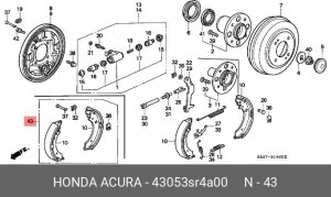 Колодки тормозные барабанные 43053SR4A00 HONDA