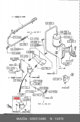 Фильтр топливный G50313480 MAZDA