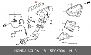 Прокладка, выпускной коллектор 18115PCX004 HONDA