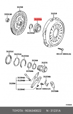 Выжимной подшипник 90363-40022 DAIHATSU