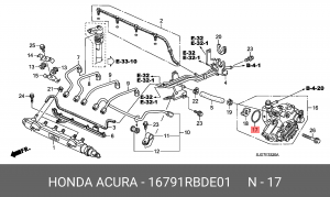 Прокладка, впускной коллектор 16791RBDE01 HONDA