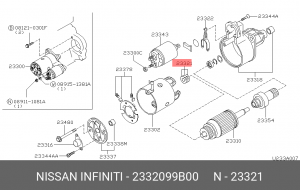 Ремкомплект, стартер 23320-99B00 NISSAN