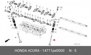 Впускной клапан 14711PE0000 HONDA