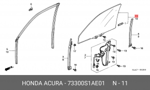 Стекло двери 73300S1AE01 HONDA