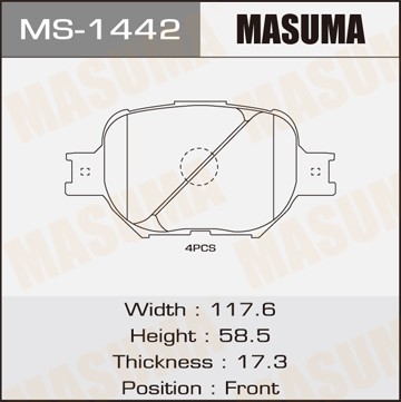 Колодки тормозные дисковые MS1442 MASUMA