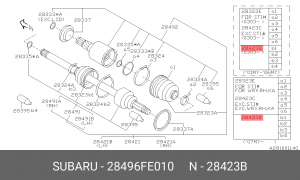 Пыльник ШРУСа 28496FE010 SUBARU