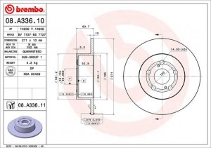 Диск тормозной 08.A336.10 BREMBO