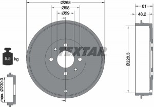 Тормозной барабан 94014000 TEXTAR