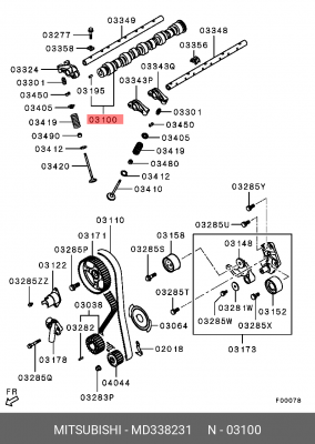 Распредвал MD338231 MITSUBISHI
