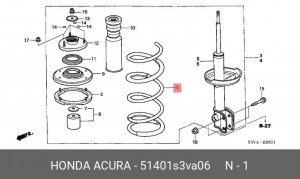 Пружина подвески 51401S3VA06 HONDA