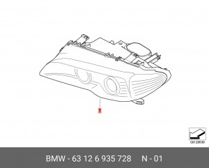 Основная фара 63 12 6 935 728 BMW