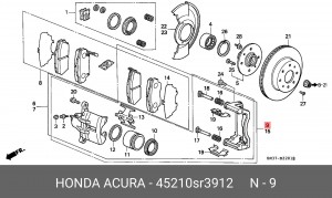 Тормозной суппорт 45210SR3912 HONDA