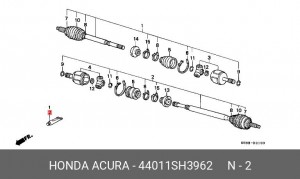 Шарнирный комплект, приводной вал 44011-SH3-962 HONDA